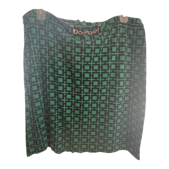 Talbots Dresses & Skirts - Talbots Green and navy blue Pencil Skirt Knee-Length Work
